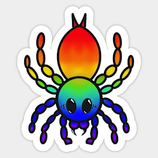 Colorful Cartoon Tarantula (Rainbow Horizontal) Sticker